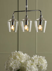 Ockley 3 Light Bar Pendant Polished Chrome and Glass