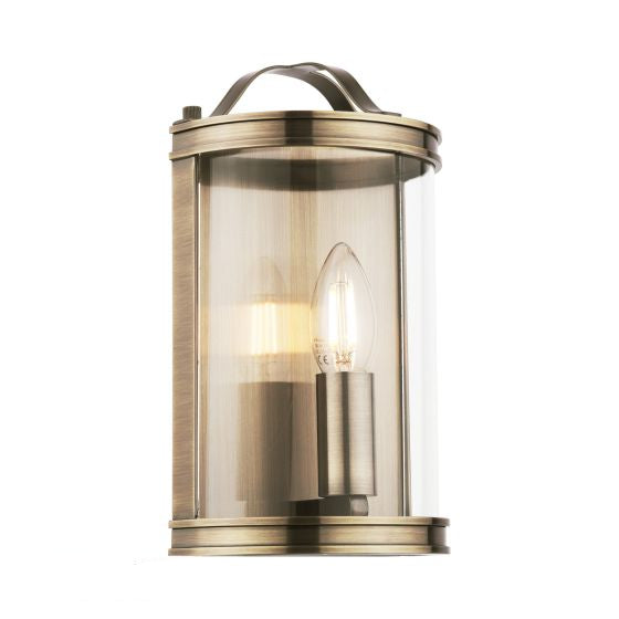 Harrington Wall Light Matt Black/ Antique Brass/ Polished Nickel and Glass