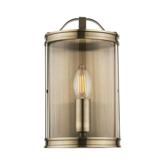 Harrington Wall Light Matt Black/ Antique Brass/ Polished Nickel and Glass