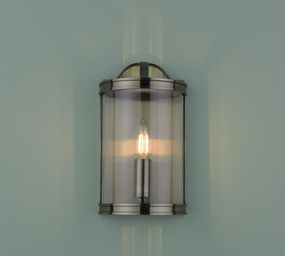 Harrington Wall Light Matt Black/ Antique Brass/ Polished Nickel and Glass