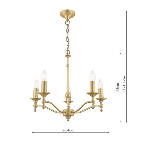 Ludchurch 5 Light Armed Pendant Black/ Matt Antique Brass Fitting Only