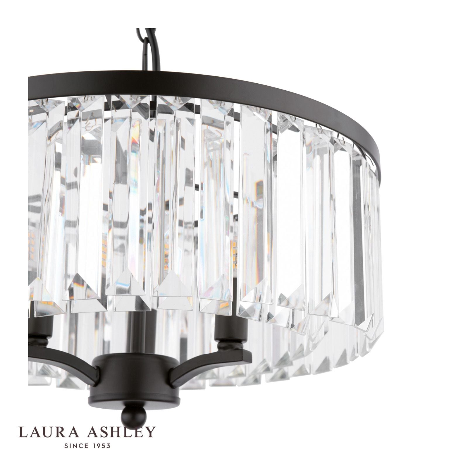 Elkwood 3 Light Pendant Crystal and Black