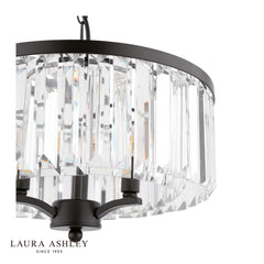 Elkwood 3 Light Pendant Crystal and Black