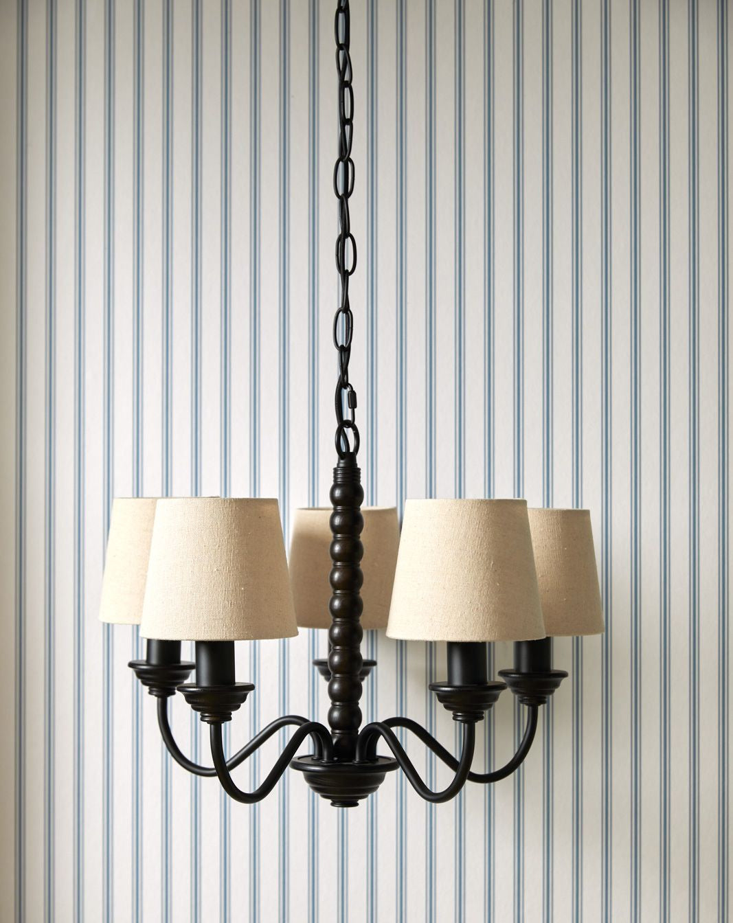 Norbury 5 Light Armed Pendant Matt Black With Shade