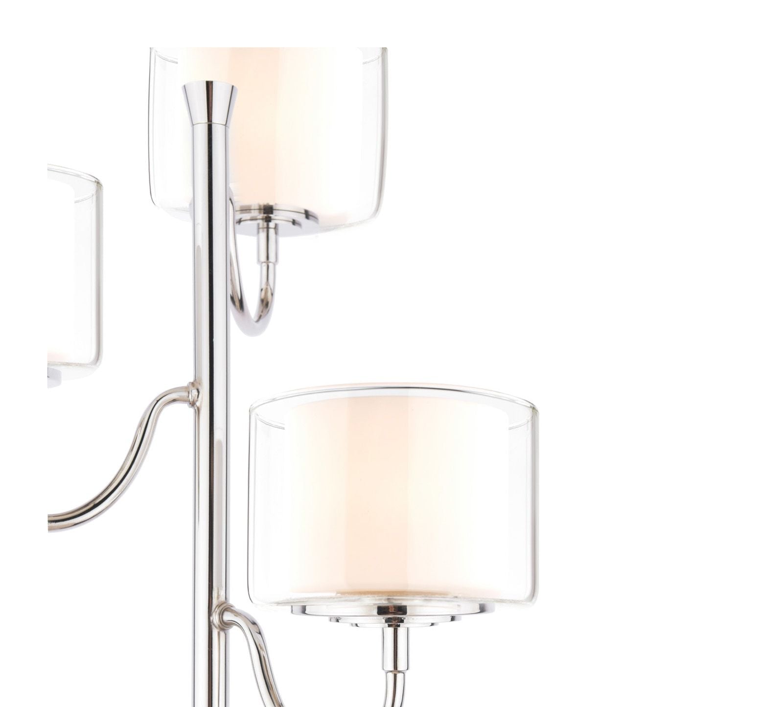 Southwell 3 Light Floor Lamp Polished Nickel and Opal Glass