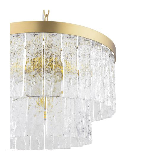 Durnsford 4 Light Pendant Matt Antique Brass and Glass