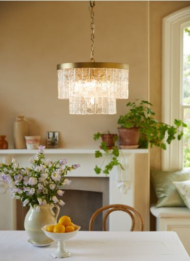 Durnsford 4 Light Pendant Matt Antique Brass and Glass