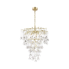 Willow 4 Light Pendant Satin Champagne and Crystal
