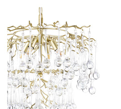 Willow 4 Light Pendant Satin Champagne and Crystal