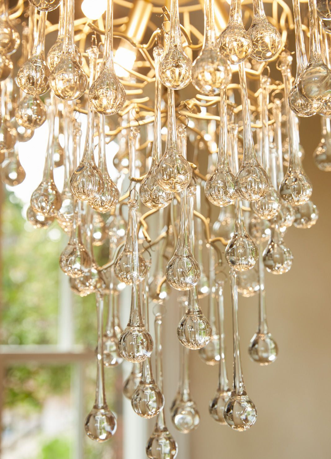 Willow 4 Light Pendant Satin Champagne and Crystal