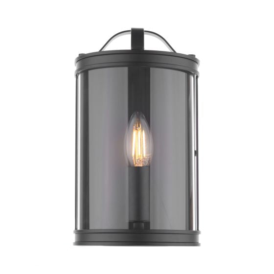 Harrington Wall Light Matt Black/ Antique Brass/ Polished Nickel and Glass