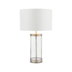 Harrington Small Table Lamp Antique Brass and Glass With Shade