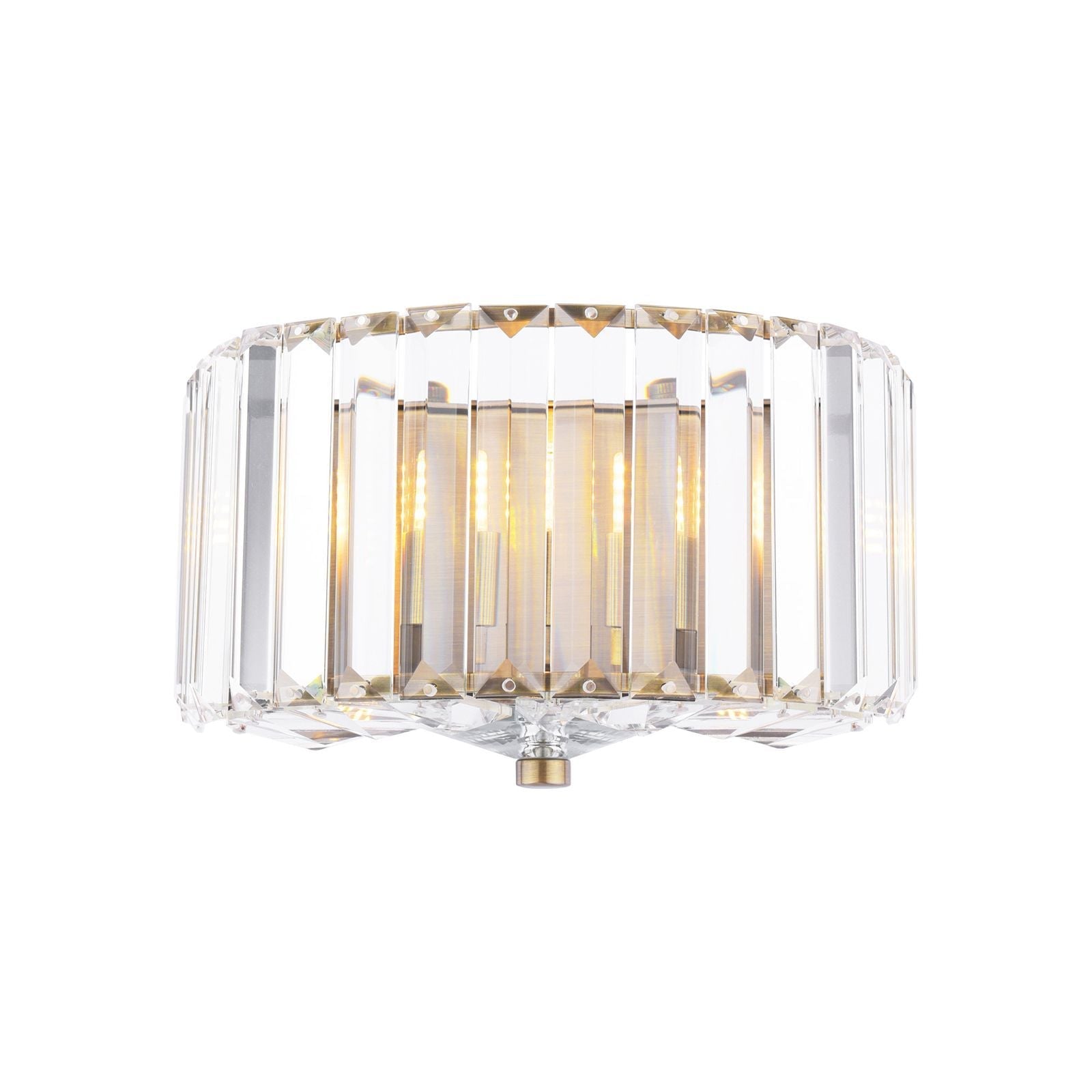 Fernhurst Wall Light - Crystal & Antique Brass and Polished Chrome Glass