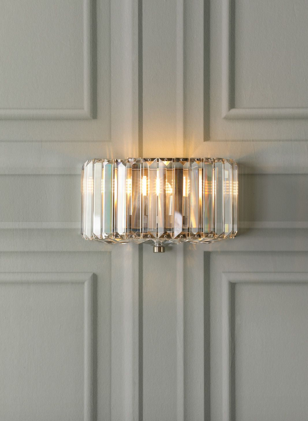 Fernhurst Wall Light - Crystal & Antique Brass and Polished Chrome Glass