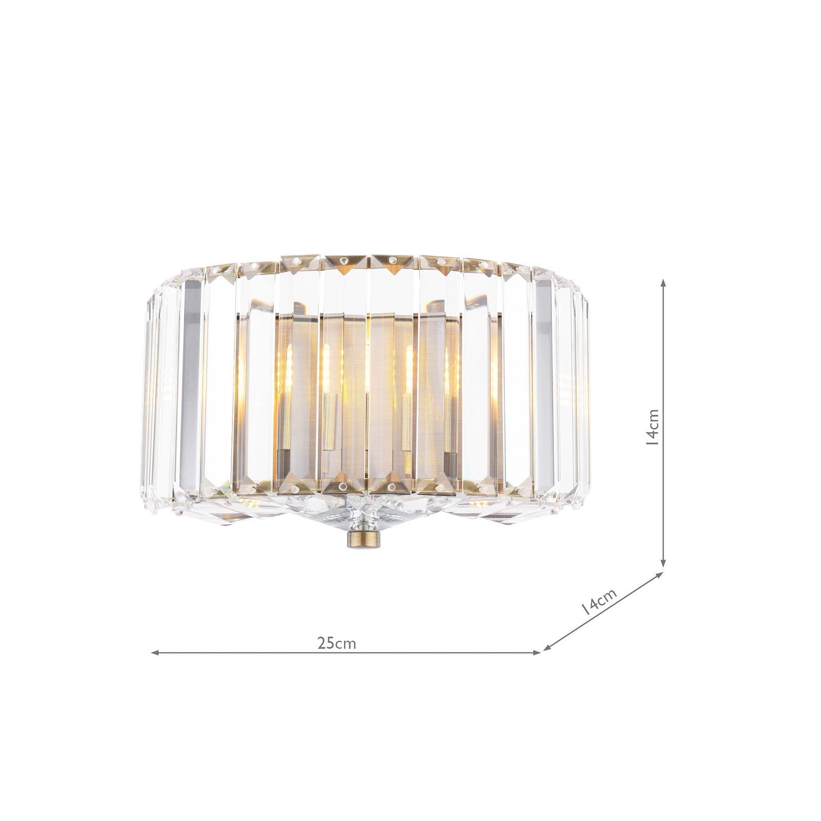 Fernhurst Wall Light - Crystal & Antique Brass and Polished Chrome Glass
