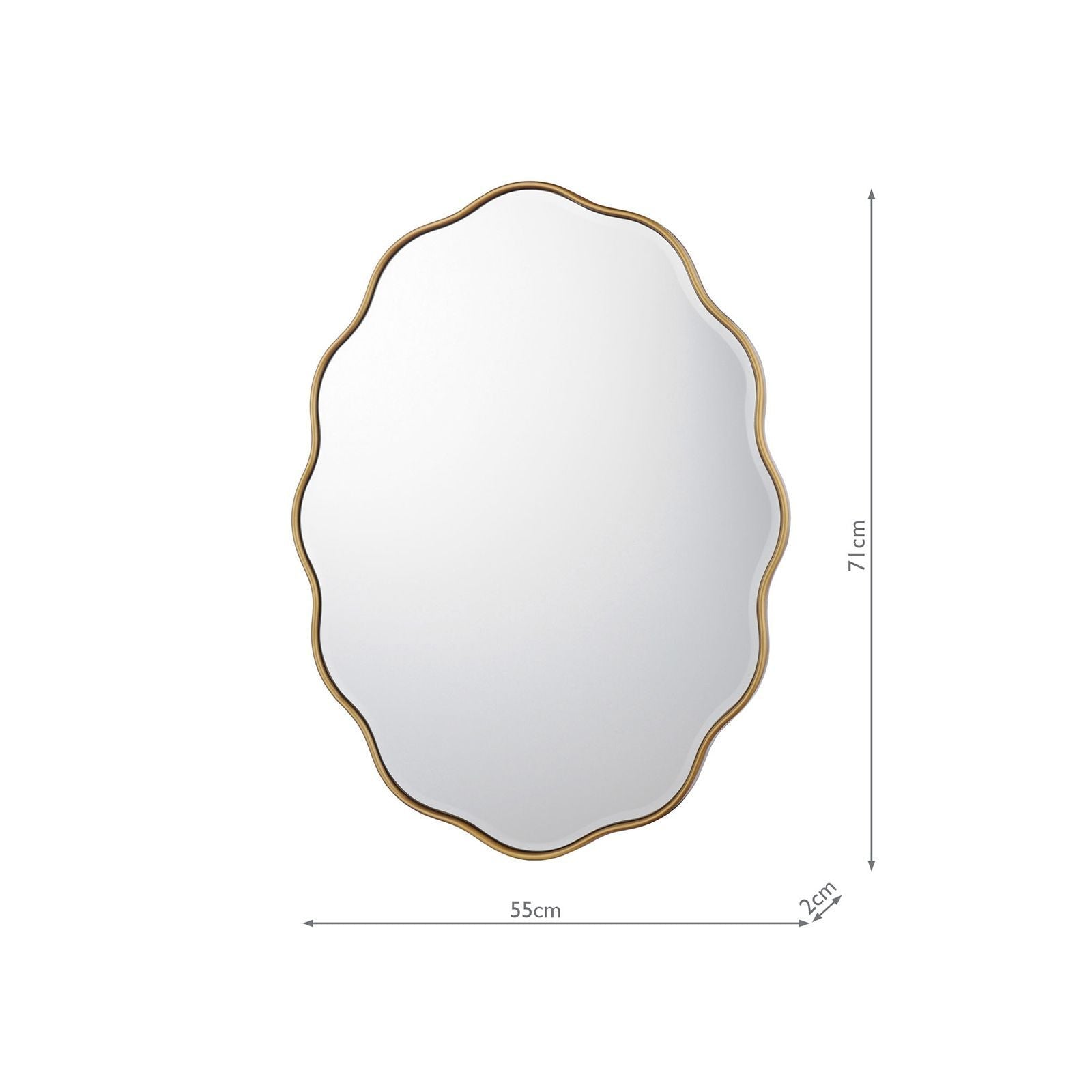 Medora Mirror - Matte Gold - Oval and Round
