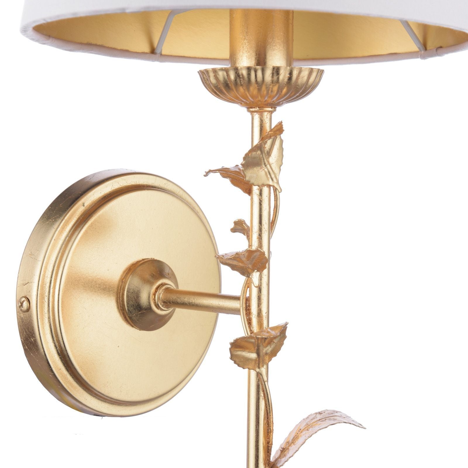 Halton Wall Light Distressed Gold Leaf With Shade
