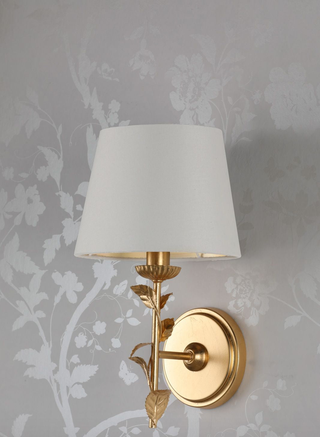 Halton Wall Light Distressed Gold Leaf With Shade