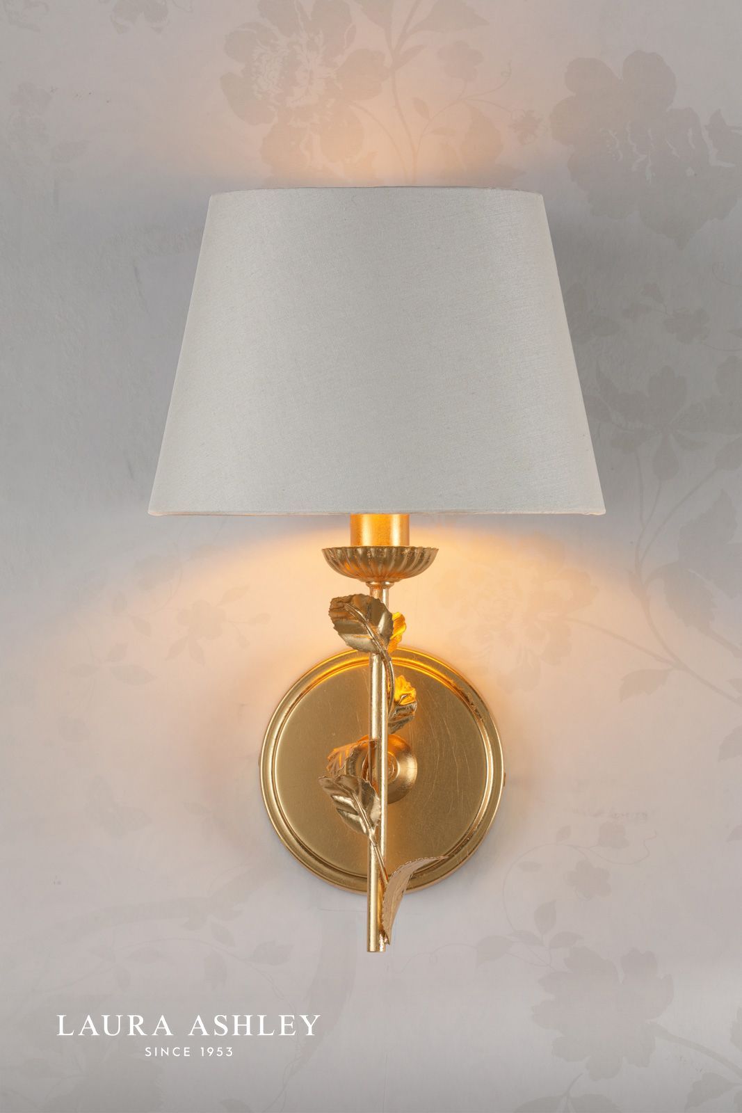 Halton Wall Light Distressed Gold Leaf With Shade