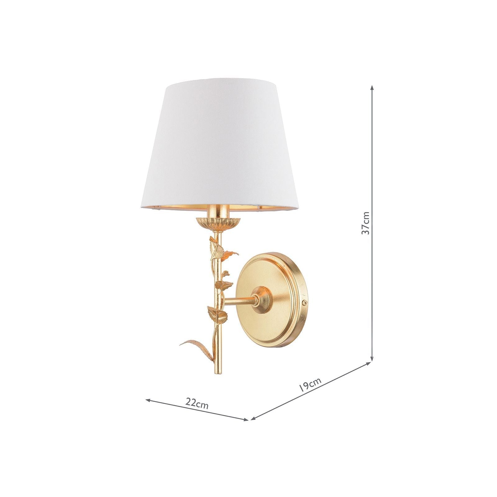 Halton Wall Light Distressed Gold Leaf With Shade