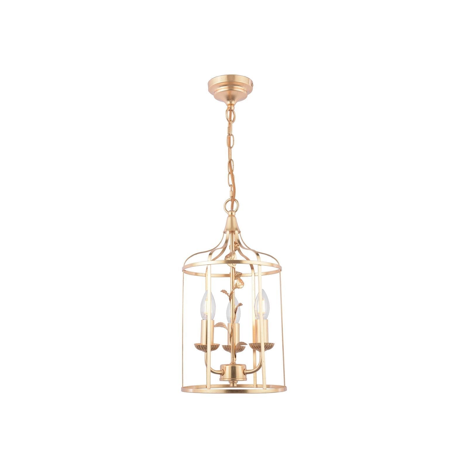 Halton 3 Light Pendant Distressed Gold Leaf