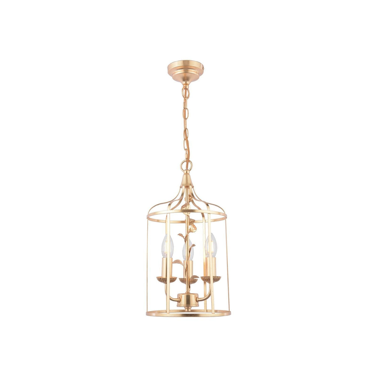 Halton 3 Light Pendant Distressed Gold Leaf