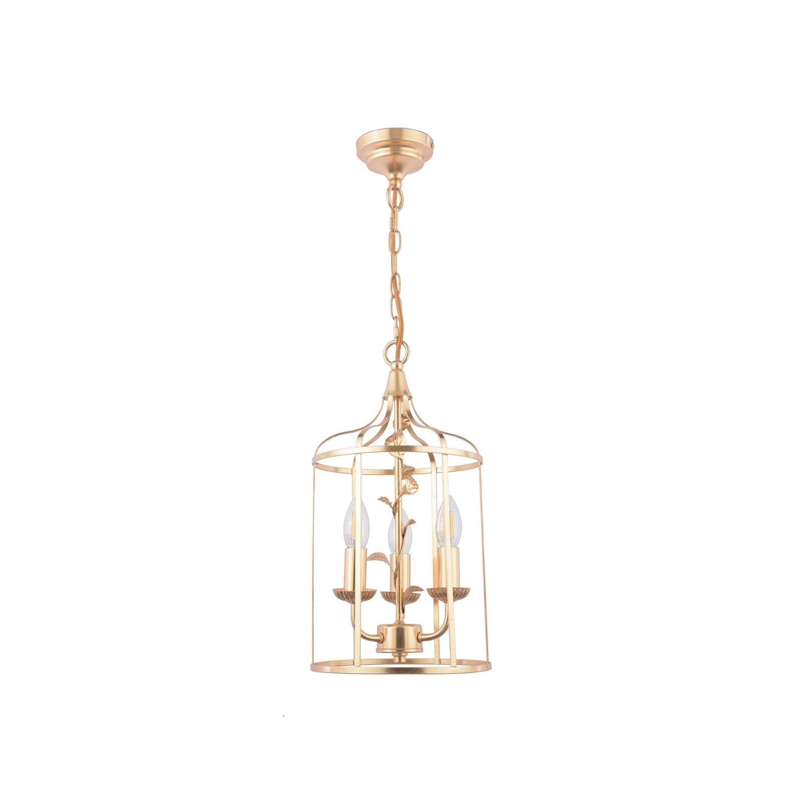 Halton 3 Light Pendant Distressed Gold Leaf