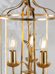 Halton 3 Light Pendant Distressed Gold Leaf