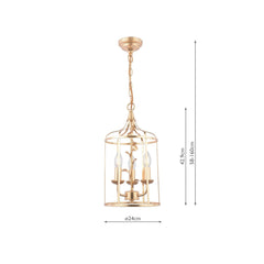 Halton 3 Light Pendant Distressed Gold Leaf