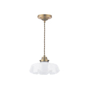 Banham Pendant Matt Antique Brass and White Glass