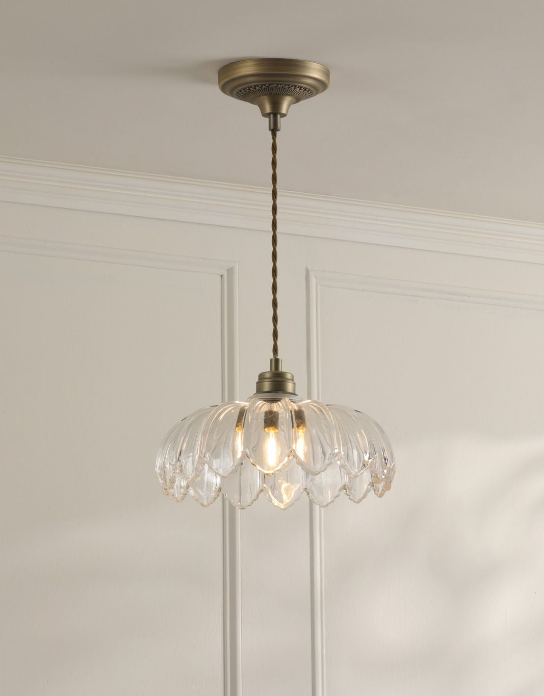 Bexwell Pendant Matt Antique Brass and Glass