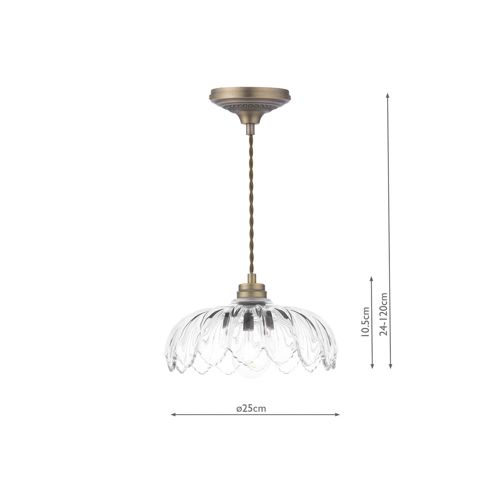 Bexwell Pendant Matt Antique Brass and Glass