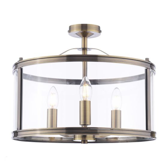 Harrington 3 Light Semi-Flush- Various Finishes