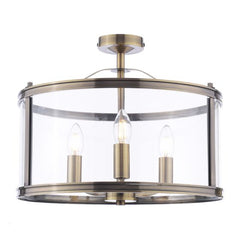 Harrington 3 Light Semi-Flush- Various Finishes