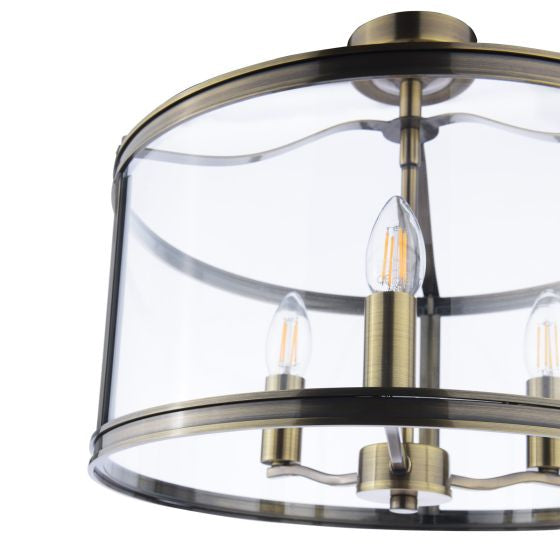 Harrington 3/5 Light Pendant Matt Black and Glass
