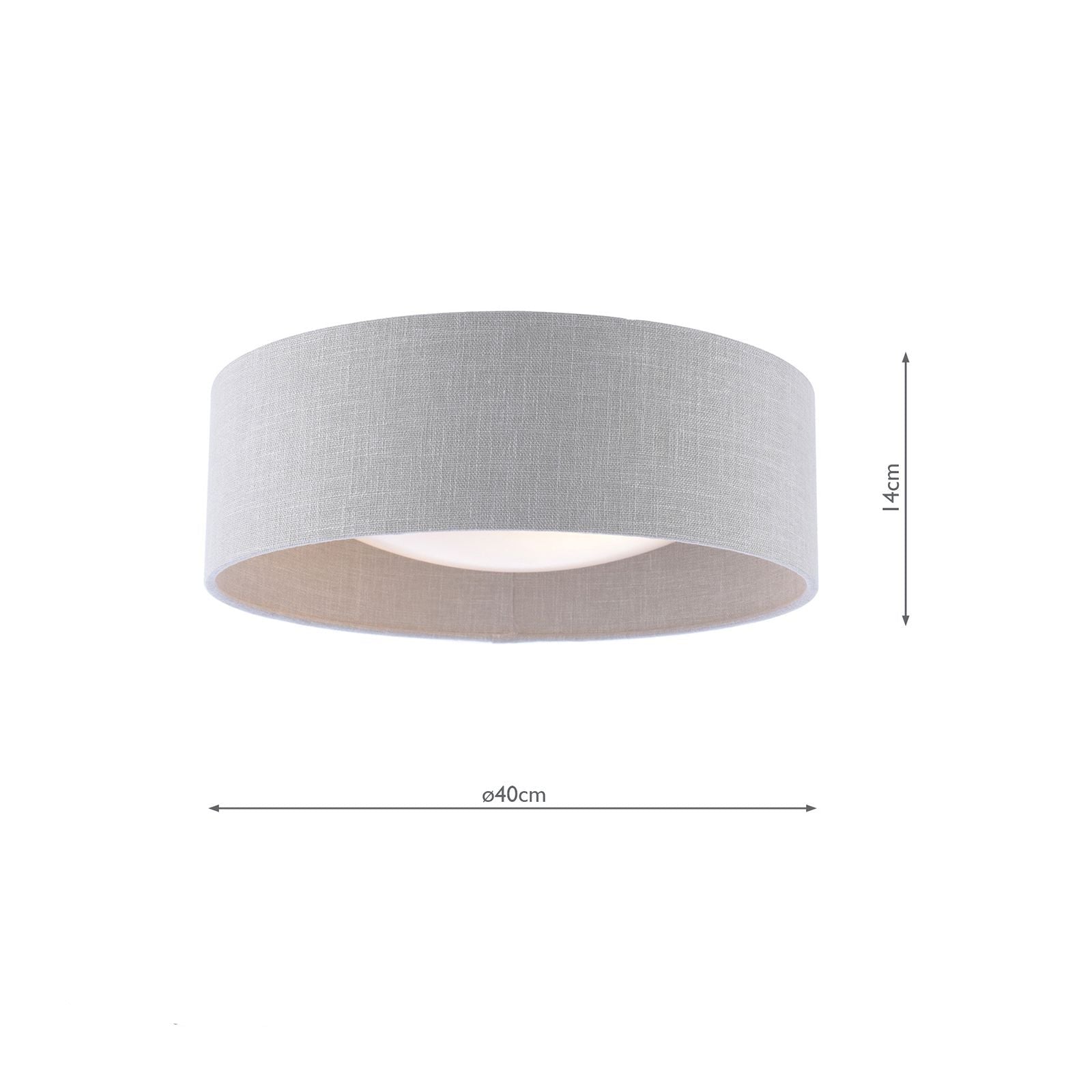 Bacall 2 Light Flush Natural/Silver Shade E27