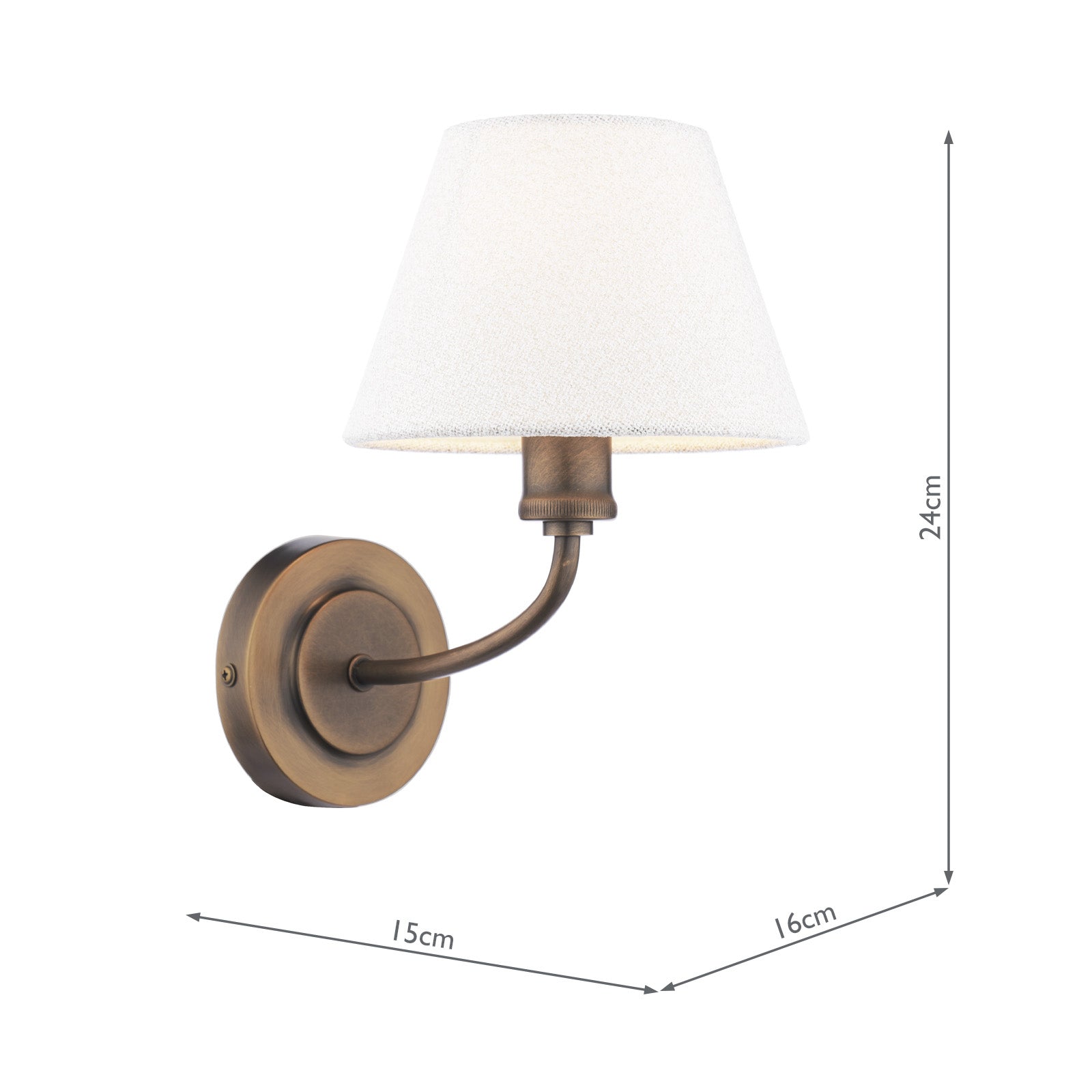 Denston Wall Light Antique Bronze With Shade