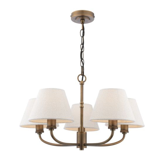 Denston 5 Light Multi arm Pendant Antique Bronze With Shade