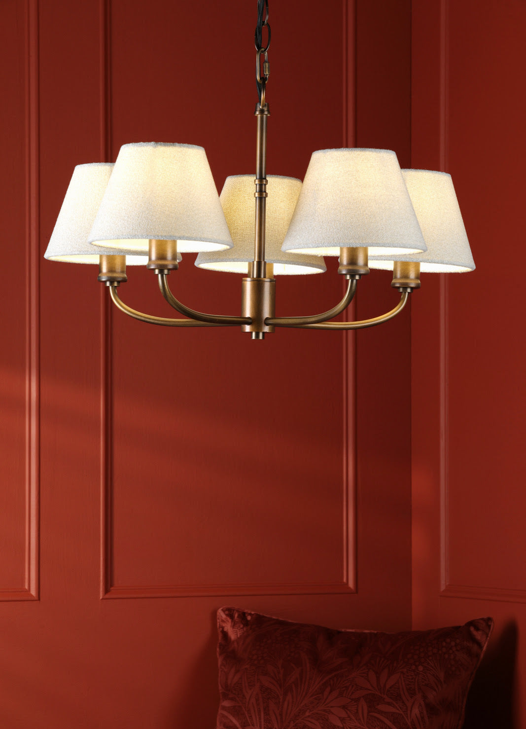 Denston 5 Light Multi arm Pendant Antique Bronze With Shade