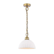 Durford Pendant Matt Antique Brass and White Ceramic