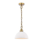 Durford Pendant Matt Antique Brass and White Ceramic