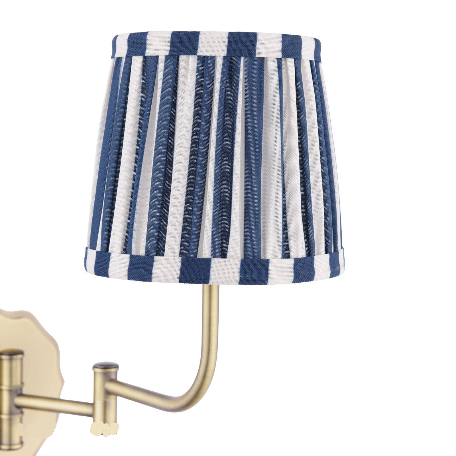 Denwick Wall Light Matt Antique Brass and Satin Blue With Shade