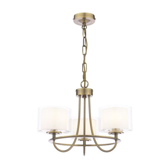 Southwell 3/5/9 Light Armed Pendant Antique Brass and Opal Glass