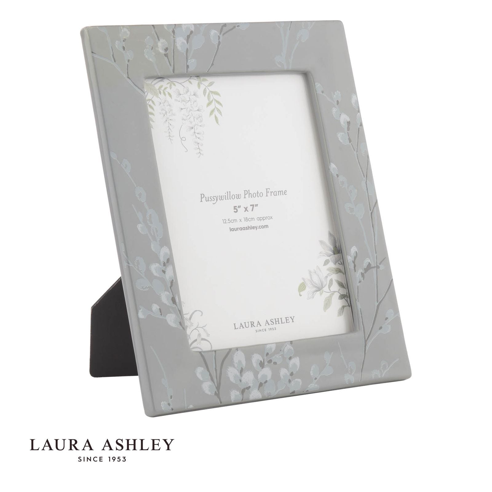 Laura Ashley Pussywillow Photo Frame Grey Ceramic 5" x 7"