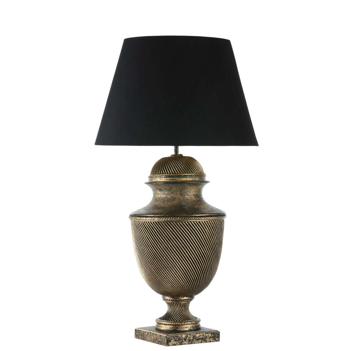 Lattice Table Lamp In Black & Gold/Cream & Gold, Base Only E27