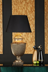 Lattice Table Lamp In Black & Gold/Cream & Gold, Base Only E27