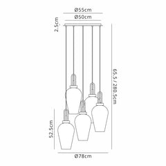 Cadiz 5 Light Cluster Pendant