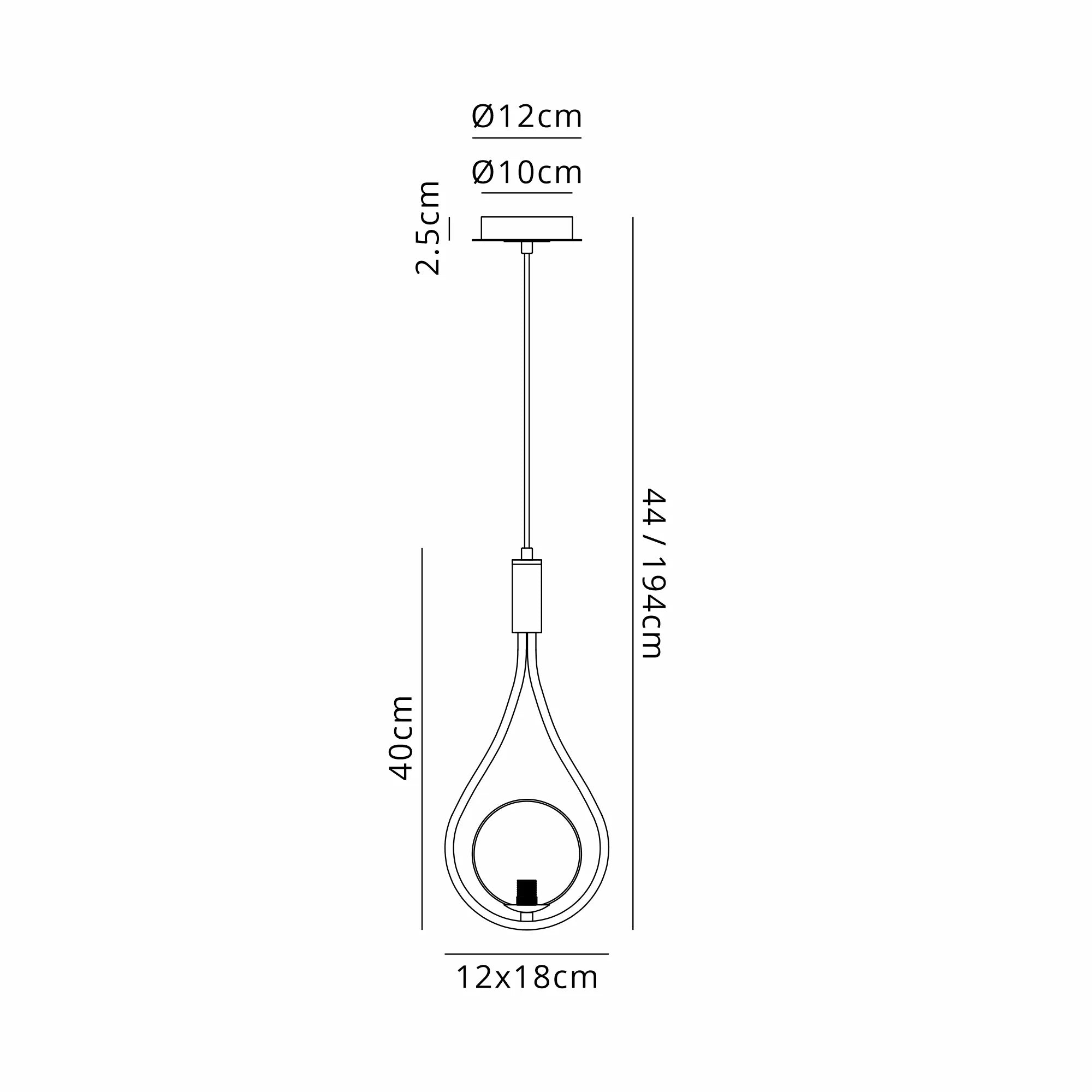 Finchley Teardrop Pendant/Semi Ceiling Convertible
