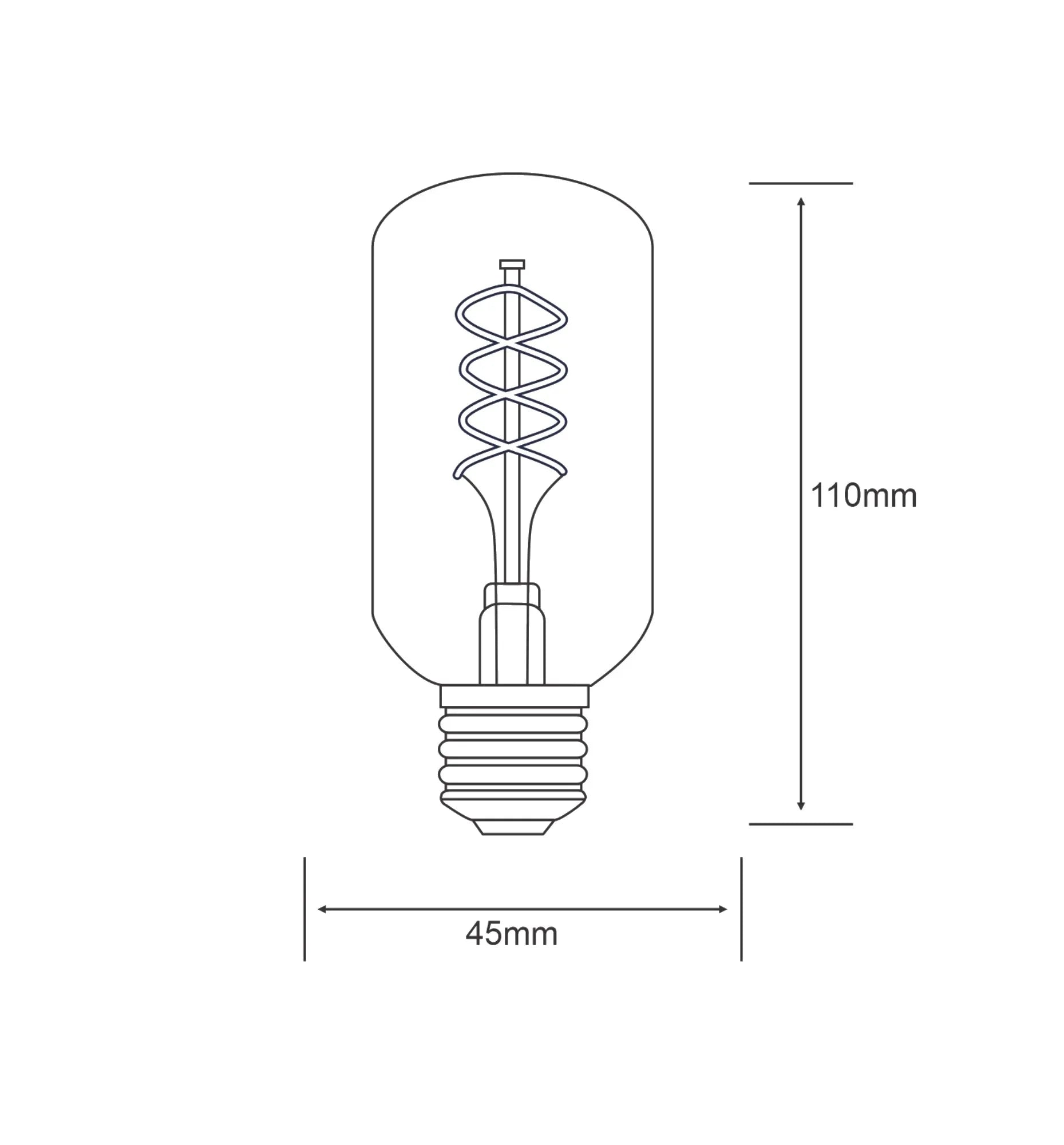 Classic Style 4W Dimmable LED T45 E27 Bulbs- Various Finishes