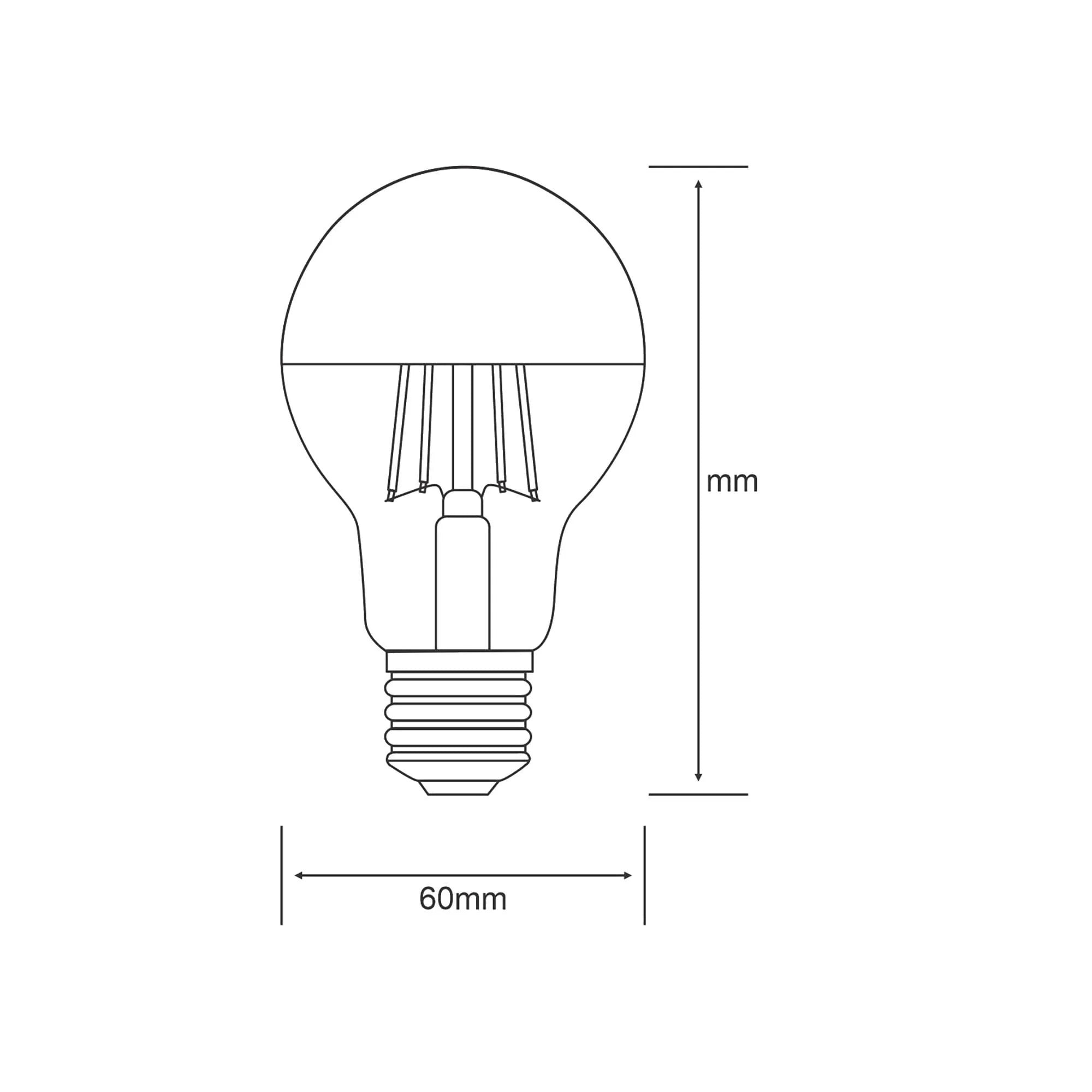 Classic Deco Diff Top GLS E27 4W 2700K- Various Finishes